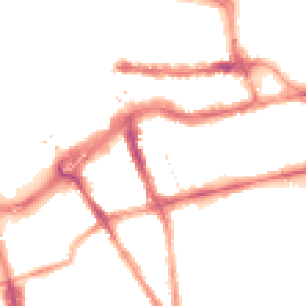 Night-time road noise heatmap for RG1 4QP