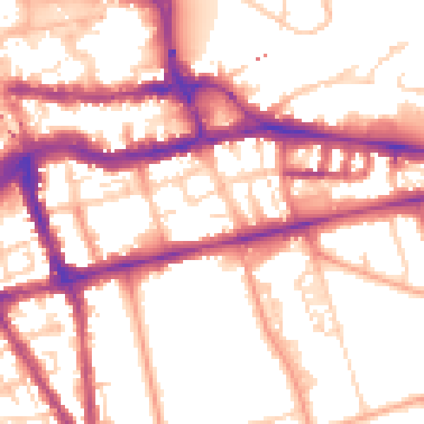 Daytime road noise heatmap for RG1 4RD