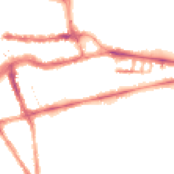 Night-time road noise heatmap for RG1 4RD