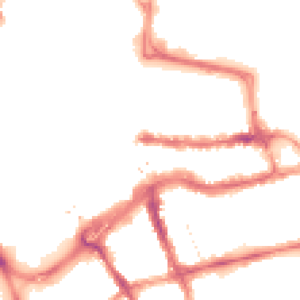 Night-time road noise heatmap for RG1 4SA