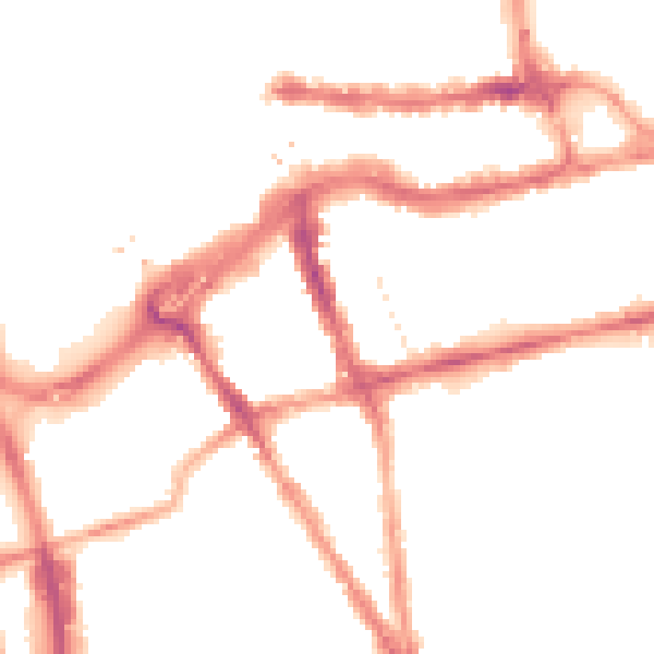 Night-time road noise heatmap for RG1 4SJ