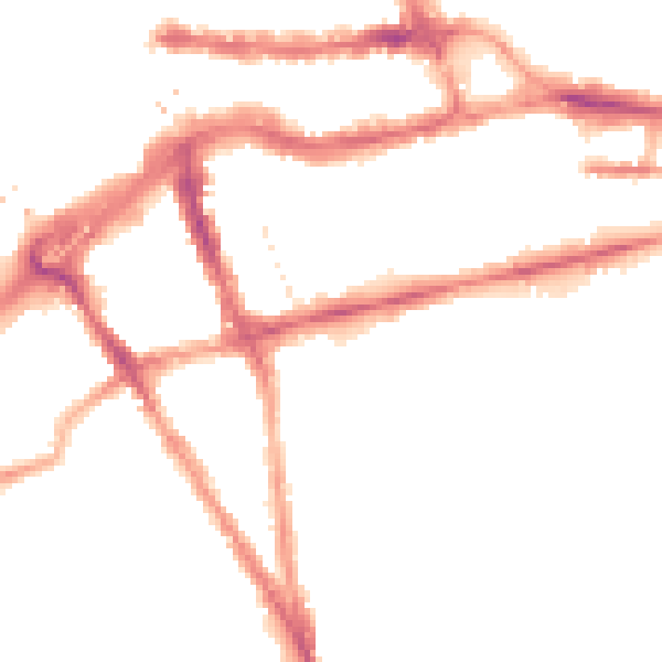 Night-time road noise heatmap for RG1 5AL