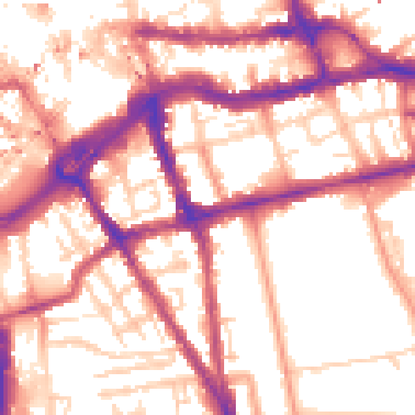 Daytime road noise heatmap for RG1 5BJ
