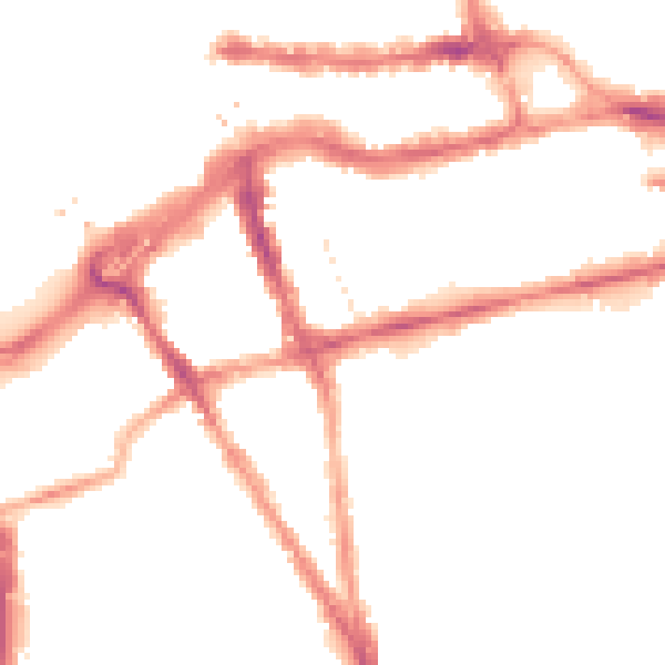 Night-time road noise heatmap for RG1 5BJ