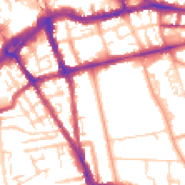 Daytime road noise heatmap for RG1 5DH