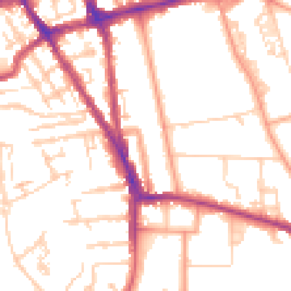 Daytime road noise heatmap for RG1 5EJ