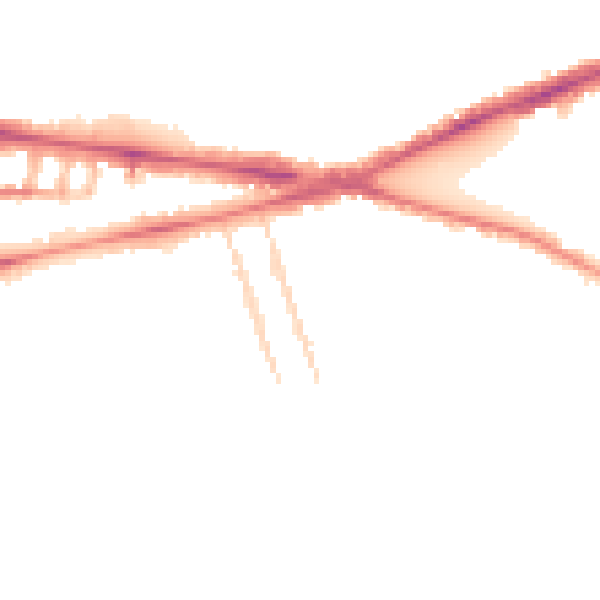 Night-time road noise heatmap for RG1 5NG