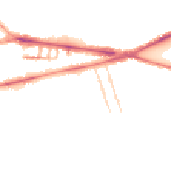Night-time road noise heatmap for RG1 5PE