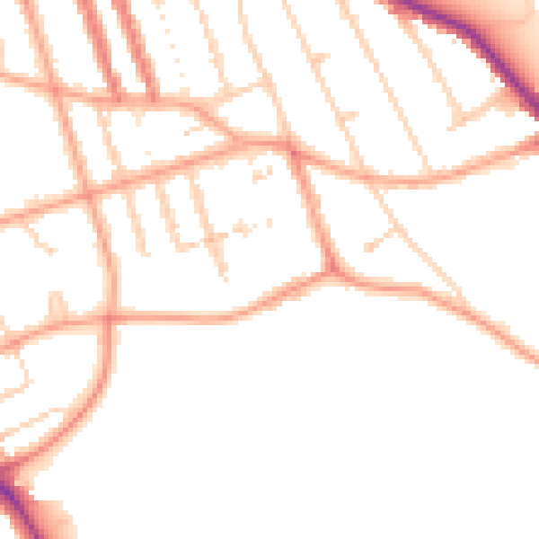 Daytime road noise heatmap for RG1 5QP