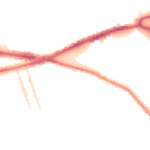 Night-time road noise heatmap for RG1 5RF