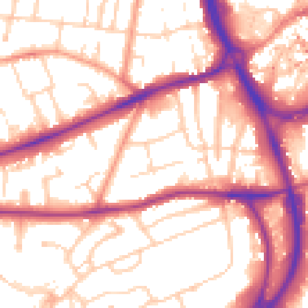 Daytime road noise heatmap for RG1 6AH