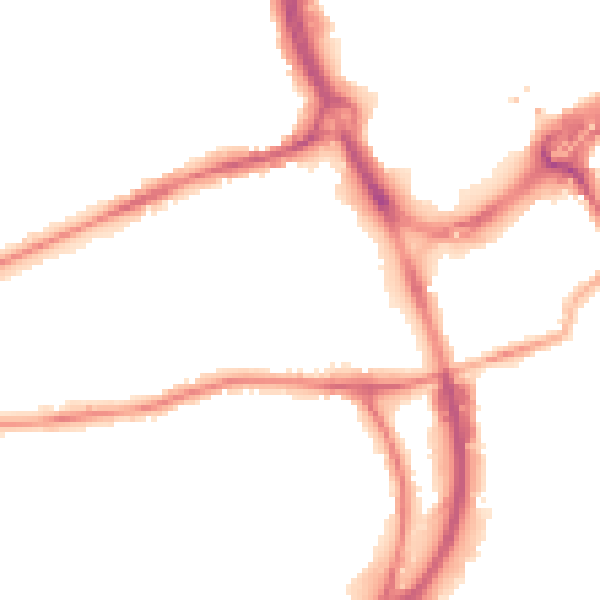 Night-time road noise heatmap for RG1 6AX