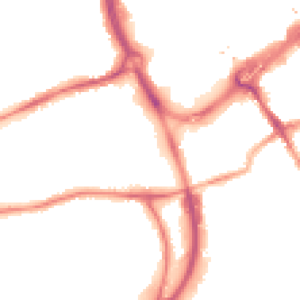 Night-time road noise heatmap for RG1 6BA