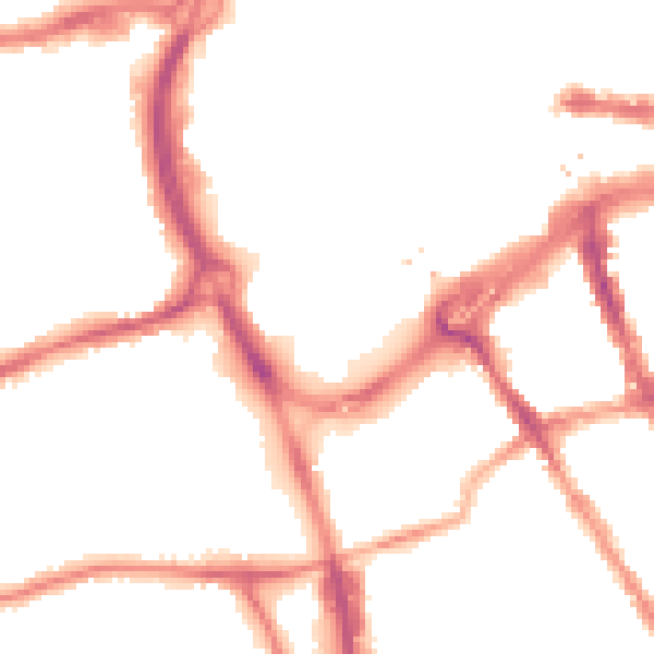 Night-time road noise heatmap for RG1 6BX