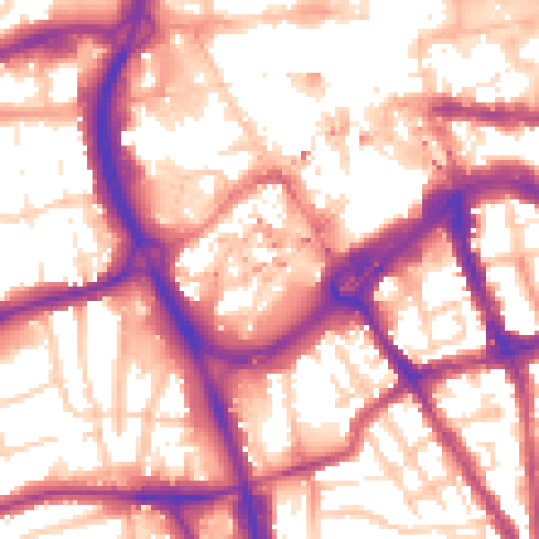 Daytime road noise heatmap for RG1 6BY