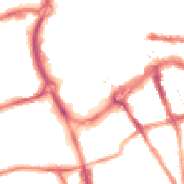 Night-time road noise heatmap for RG1 6BY