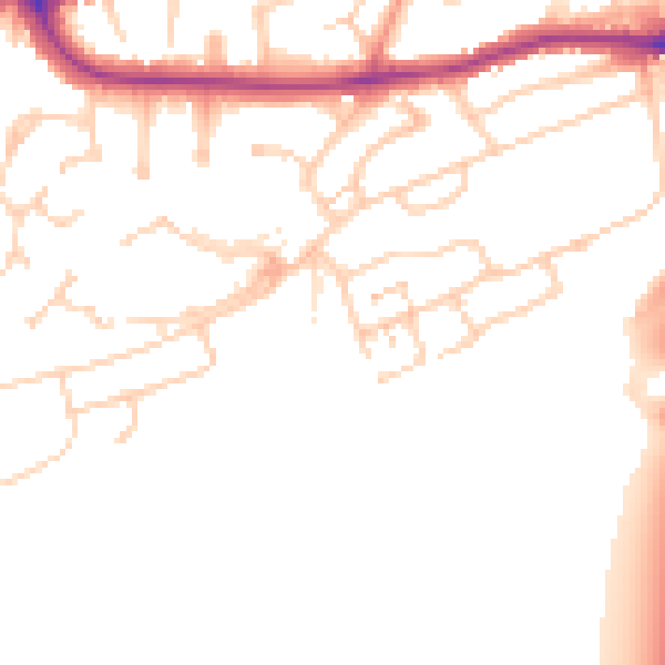 Daytime road noise heatmap for RG1 6FB