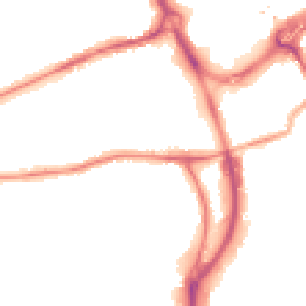 Night-time road noise heatmap for RG1 6HD