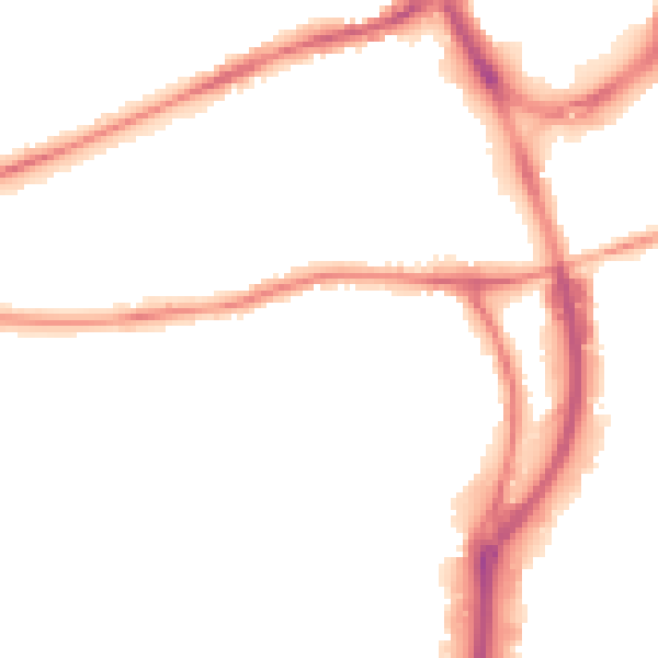 Night-time road noise heatmap for RG1 6JU