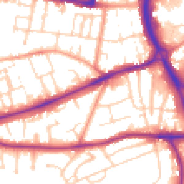 Daytime road noise heatmap for RG1 6LH