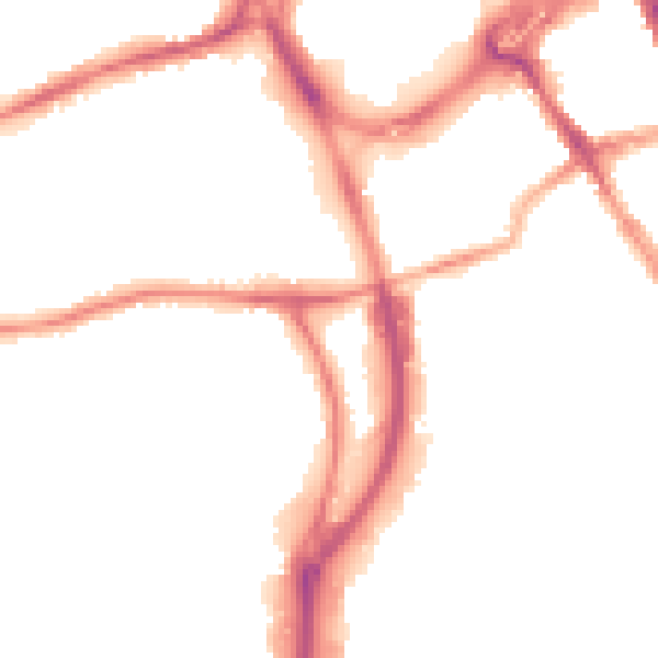 Night-time road noise heatmap for RG1 6RF
