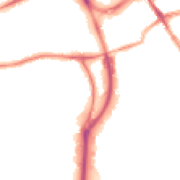 Night-time road noise heatmap for RG1 6SW