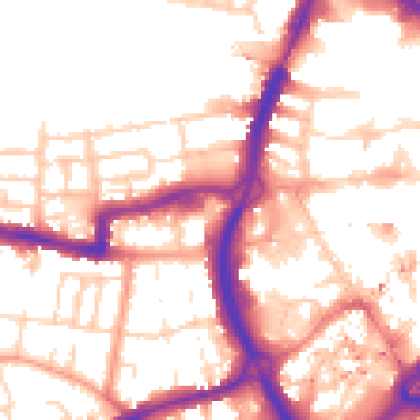 Daytime road noise heatmap for RG1 7AT