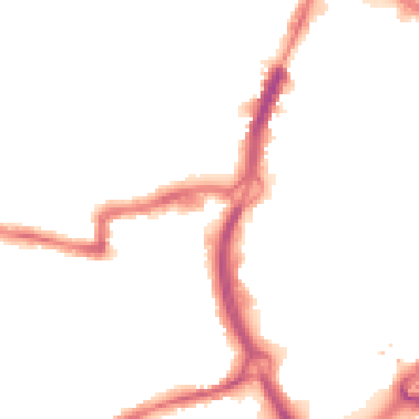 Night-time road noise heatmap for RG1 7AT