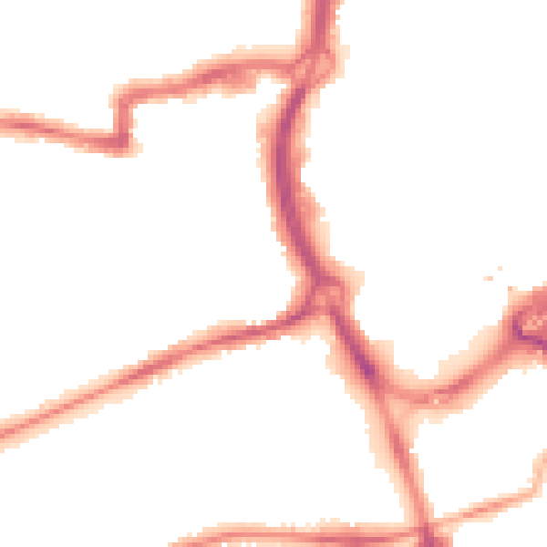 Night-time road noise heatmap for RG1 7JR