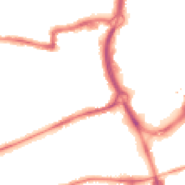 Night-time road noise heatmap for RG1 7LQ
