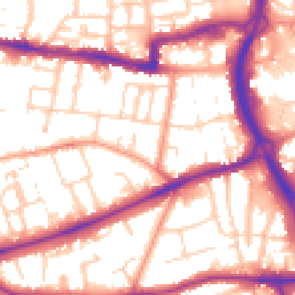 Daytime road noise heatmap for RG1 7NA