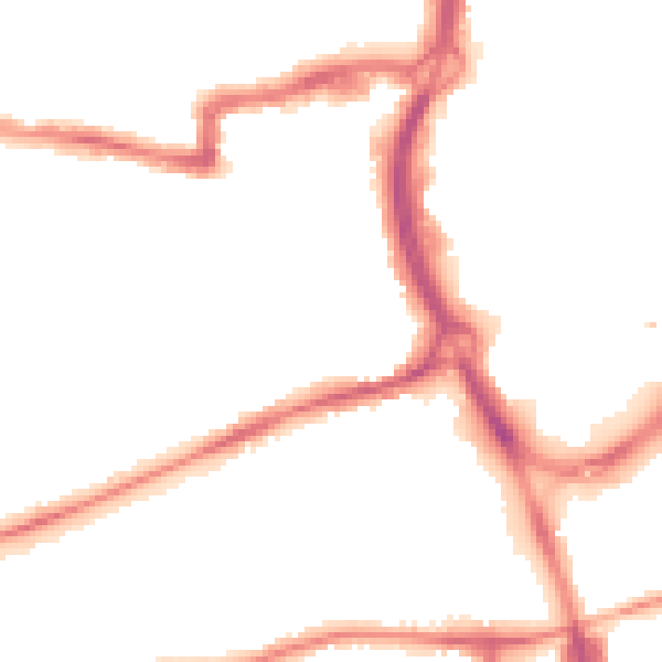 Night-time road noise heatmap for RG1 7RS