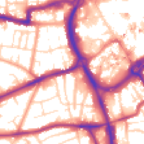 Daytime road noise heatmap for RG1 7ST