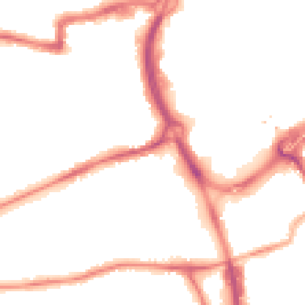 Night-time road noise heatmap for RG1 7ST