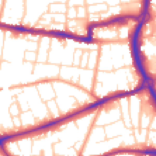 Daytime road noise heatmap for RG1 7TX
