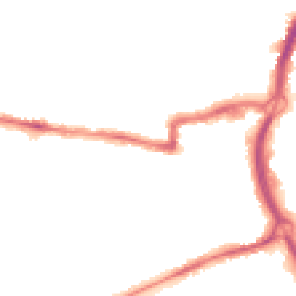 Night-time road noise heatmap for RG1 7UZ