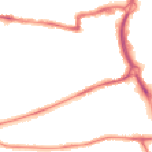 Night-time road noise heatmap for RG1 7XJ