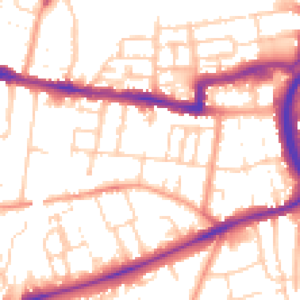 Daytime road noise heatmap for RG1 7XR