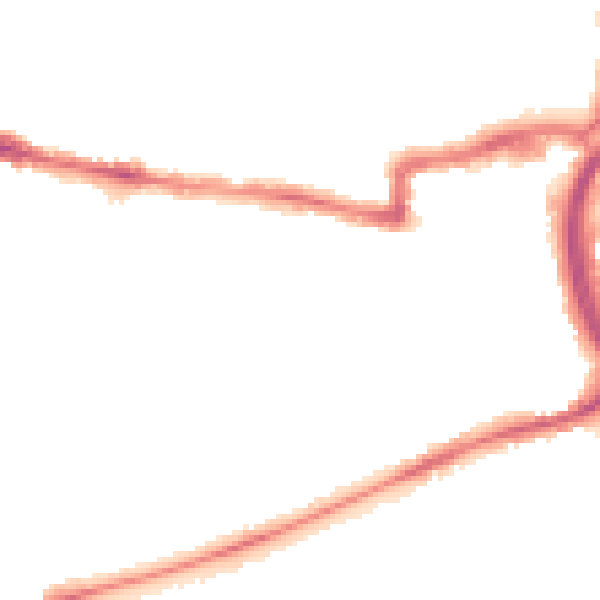 Night-time road noise heatmap for RG1 7XR