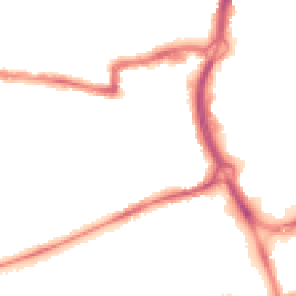 Night-time road noise heatmap for RG1 7XX