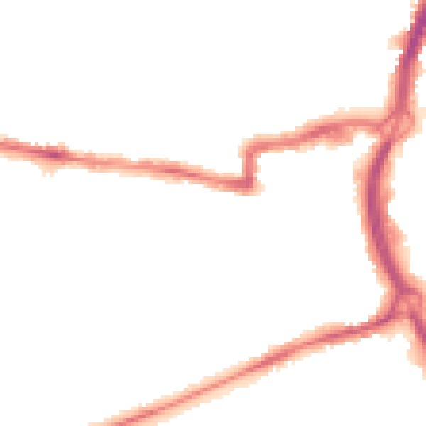 Night-time road noise heatmap for RG1 7YB