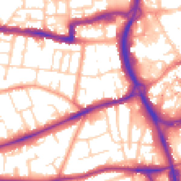 Daytime road noise heatmap for RG1 7YD