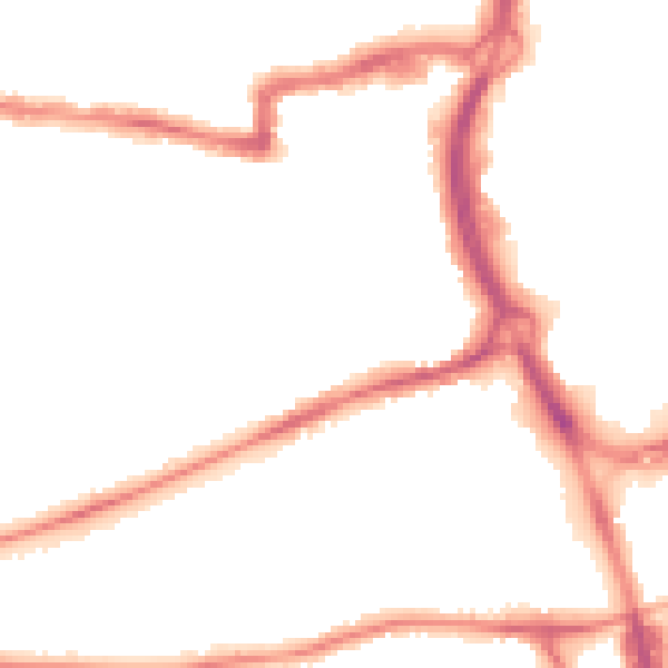 Night-time road noise heatmap for RG1 7YD
