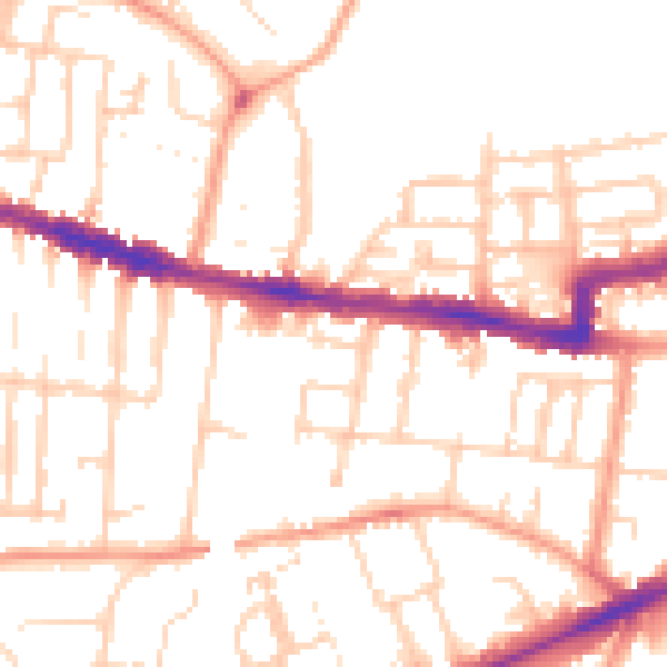 Daytime road noise heatmap for RG1 7YR
