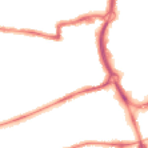 Night-time road noise heatmap for RG1 7ZL