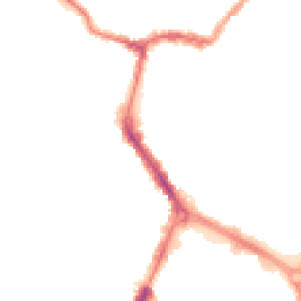 Night-time road noise heatmap for RG1 8AZ