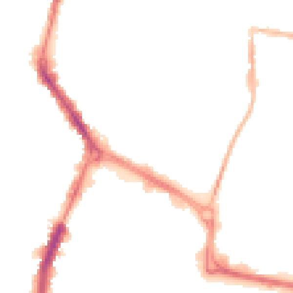 Night-time road noise heatmap for RG1 8DD