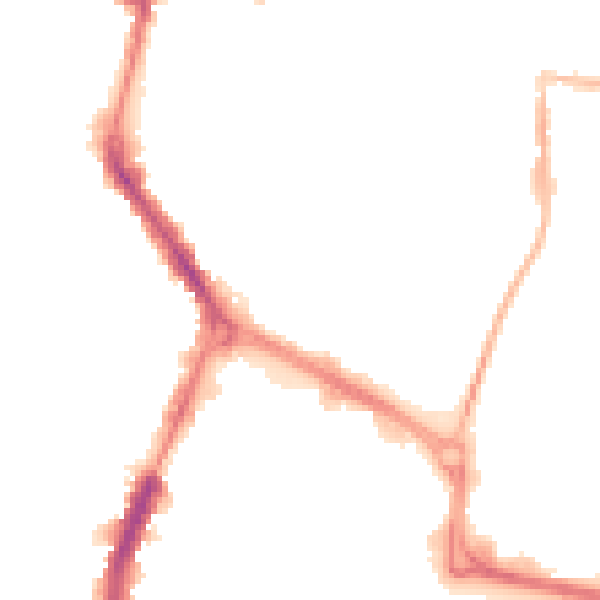 Night-time road noise heatmap for RG1 8DL