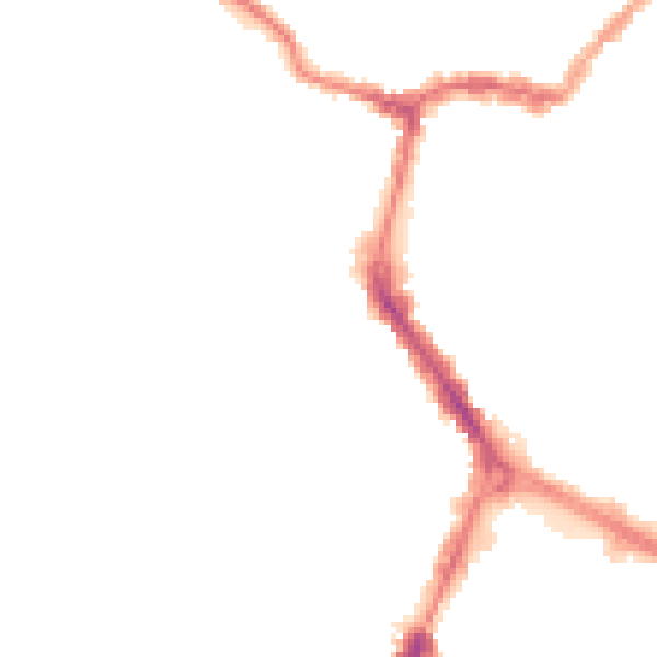 Night-time road noise heatmap for RG1 8EB
