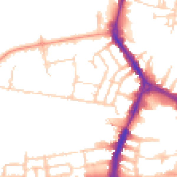 Daytime road noise heatmap for RG1 8GD